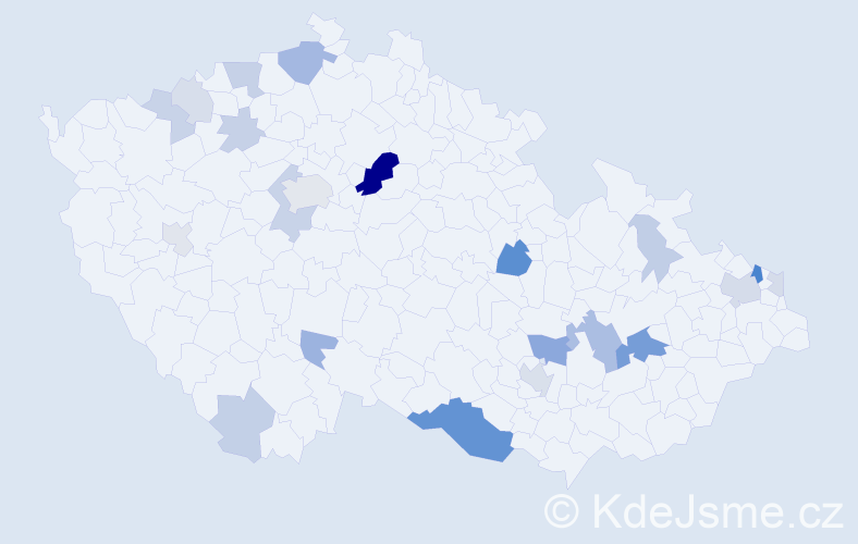 Příjmení: 'Bihári', počet výskytů 63 v celé ČR