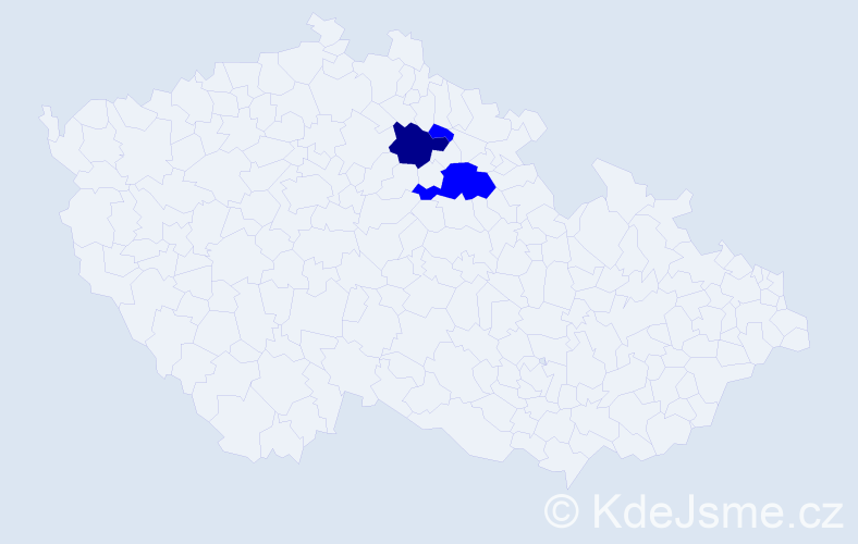 Příjmení: 'Klamrt', počet výskytů 7 v celé ČR