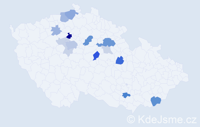 Příjmení: 'Šust', počet výskytů 38 v celé ČR