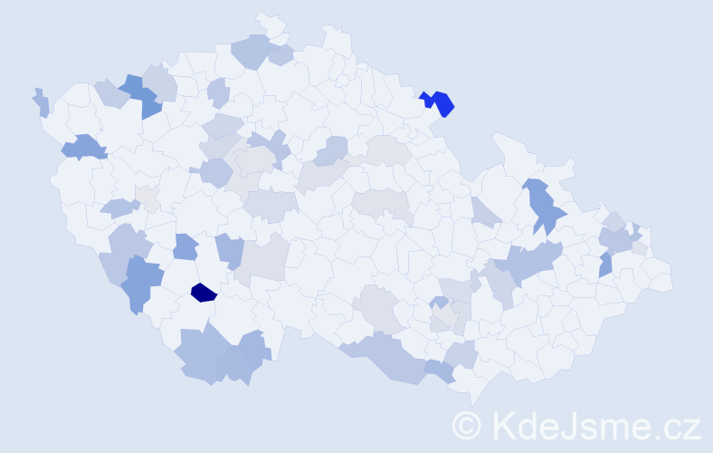 Příjmení: 'Szabóvá', počet výskytů 95 v celé ČR