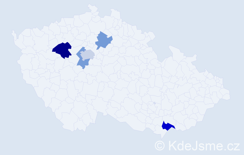 Příjmení: 'Vasiljevičová', počet výskytů 8 v celé ČR