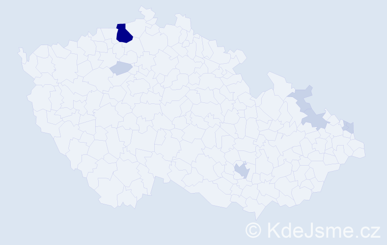 Příjmení: 'Pota', počet výskytů 18 v celé ČR