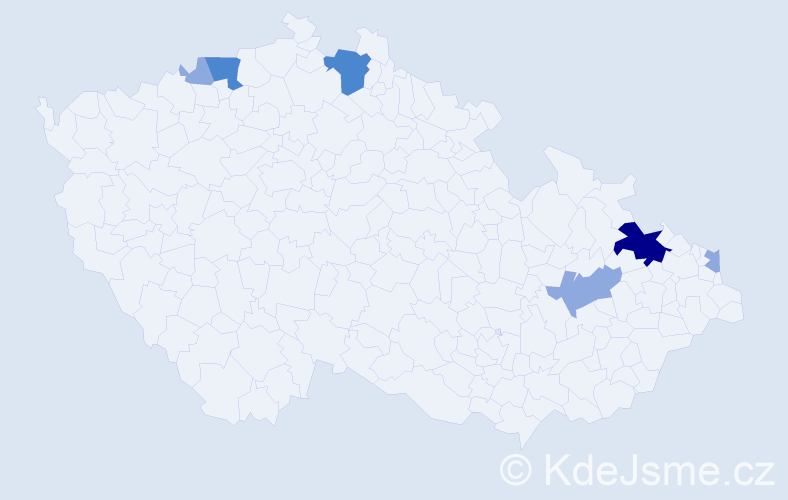 Příjmení: 'Mrovčáková', počet výskytů 12 v celé ČR