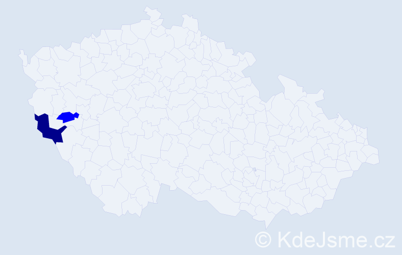 Příjmení: 'Ludvíkovský', počet výskytů 3 v celé ČR