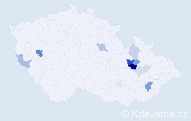 Příjmení: 'Ajgl', počet výskytů 27 v celé ČR
