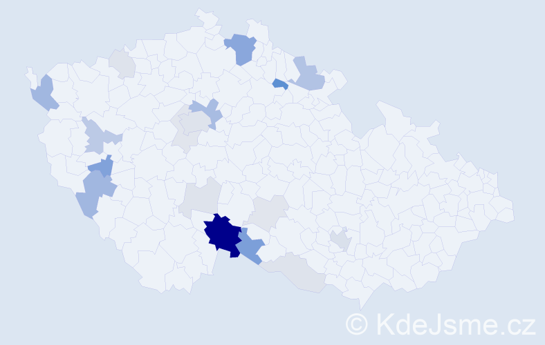 Příjmení: 'Rozporka', počet výskytů 64 v celé ČR