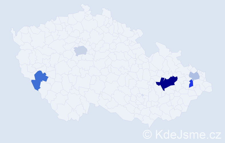Příjmení: 'Treutler', počet výskytů 9 v celé ČR
