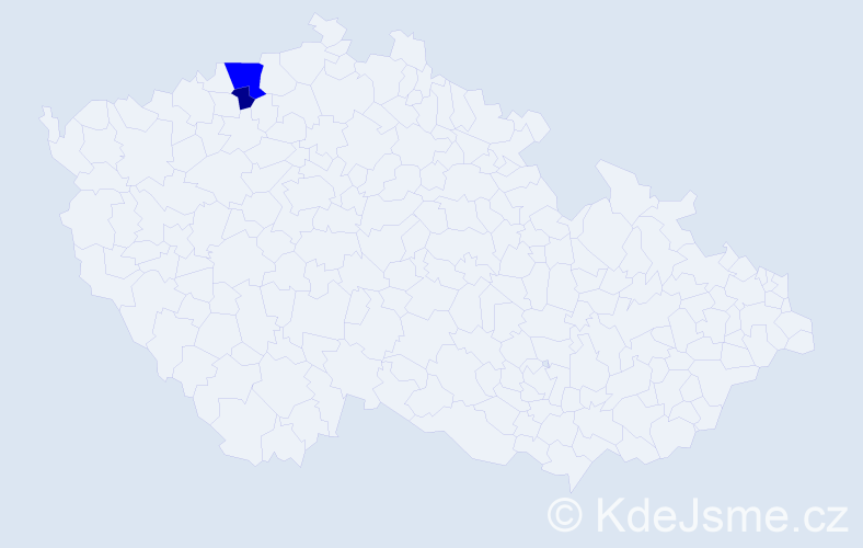 Příjmení: 'Gabča', počet výskytů 3 v celé ČR