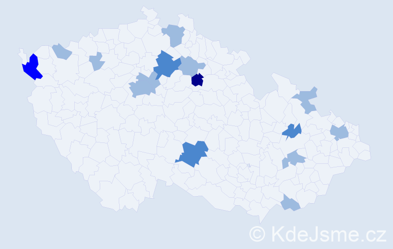 Příjmení: 'Arvay', počet výskytů 23 v celé ČR