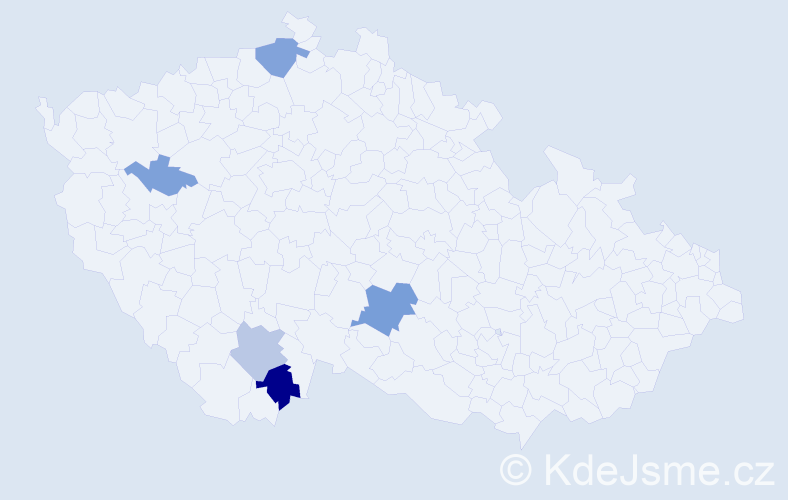 Příjmení: 'Kokejl', počet výskytů 13 v celé ČR