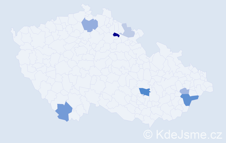 Příjmení: 'Dittrych', počet výskytů 16 v celé ČR