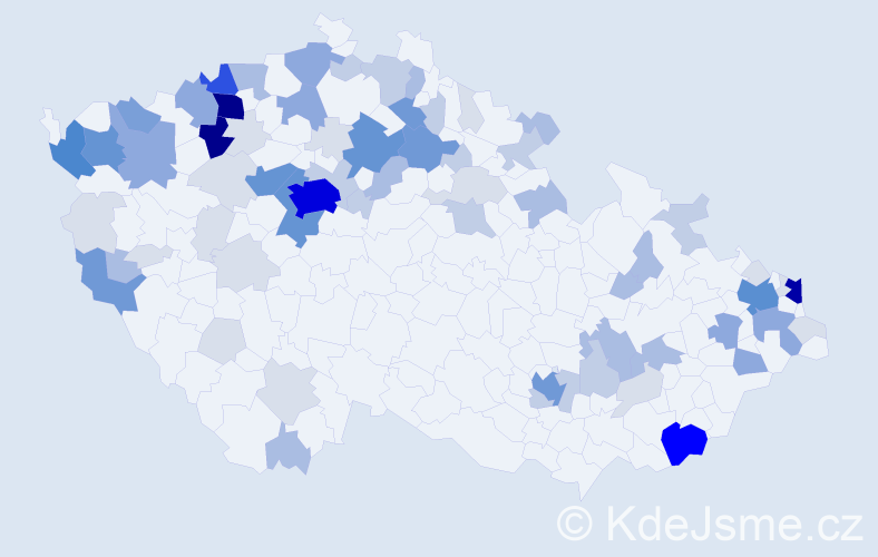 Příjmení: 'Bartko', počet výskytů 292 v celé ČR