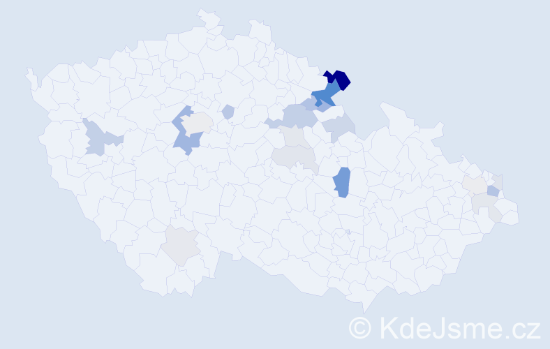 Příjmení: 'Vančák', počet výskytů 53 v celé ČR