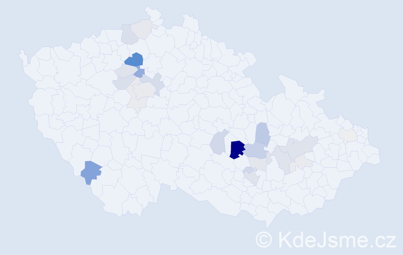 Příjmení: 'Mazourková', počet výskytů 73 v celé ČR