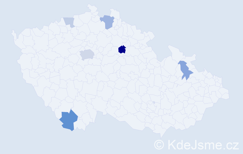 Příjmení: 'Zahorák', počet výskytů 13 v celé ČR