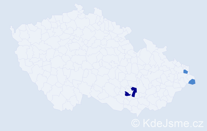 Příjmení: 'Koválovská', počet výskytů 5 v celé ČR