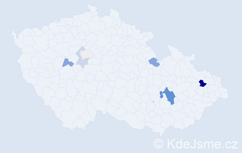 Příjmení: 'Auxtová', počet výskytů 13 v celé ČR