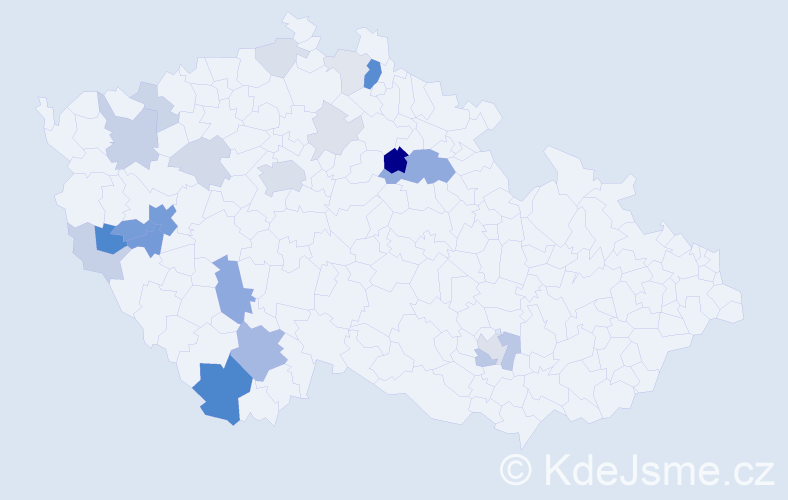 Příjmení: 'Solfronková', počet výskytů 71 v celé ČR