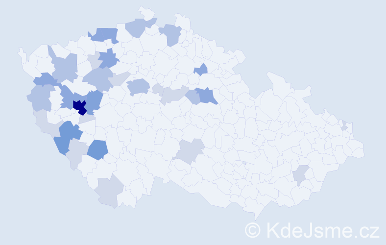 Příjmení: 'Kepl', počet výskytů 78 v celé ČR