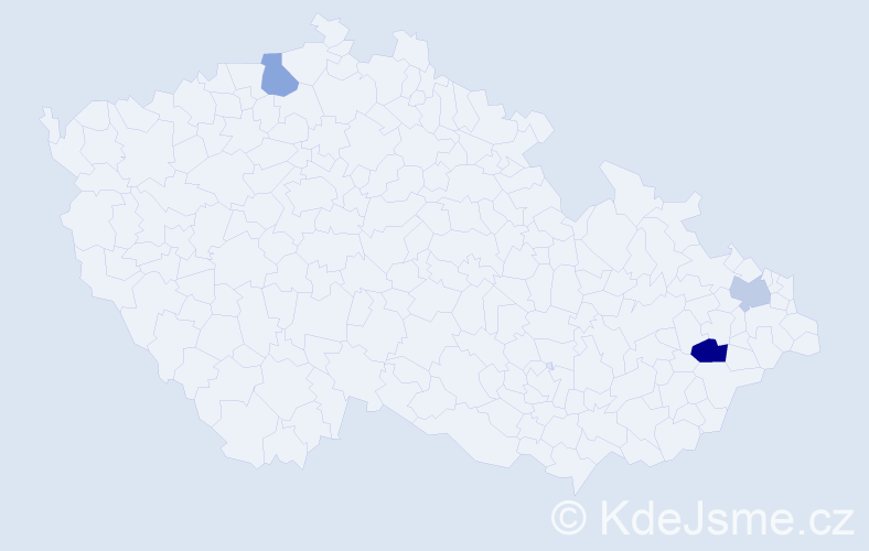 Příjmení: 'Kasanič', počet výskytů 4 v celé ČR