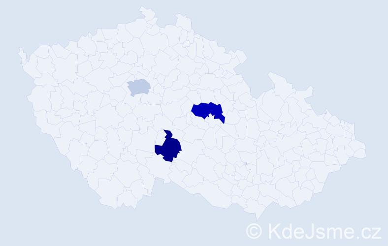 Příjmení: 'Klyuchkey', počet výskytů 8 v celé ČR