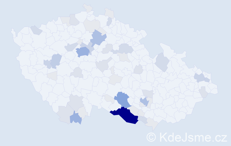 Příjmení: 'Auer', počet výskytů 168 v celé ČR