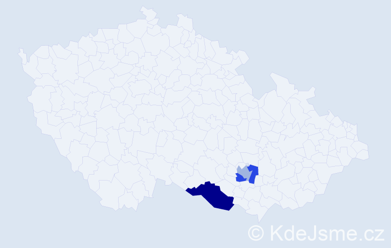 Příjmení: 'Dechet', počet výskytů 4 v celé ČR