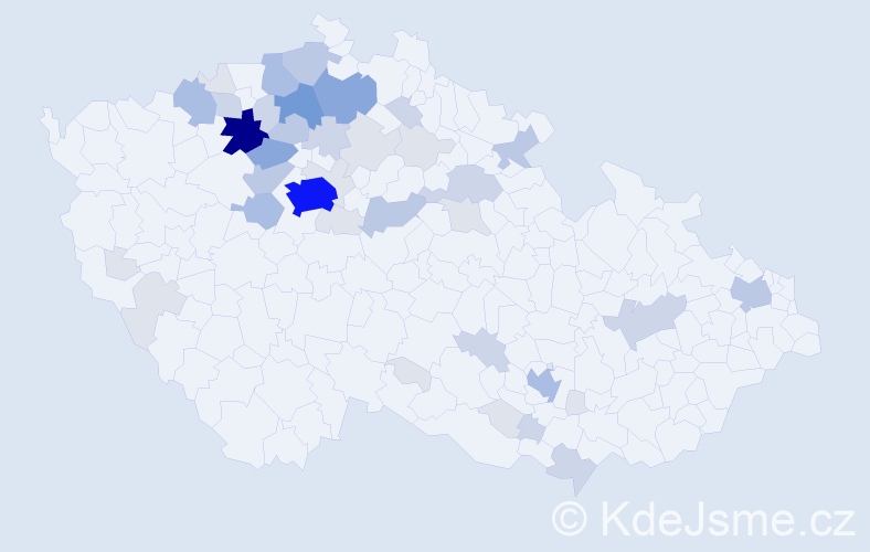 Příjmení: 'Ekrt', počet výskytů 133 v celé ČR