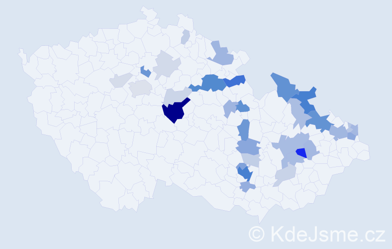 Příjmení: 'Reznerová', počet výskytů 100 v celé ČR