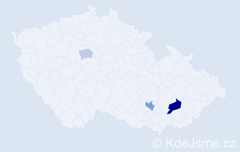 Příjmení: 'Kotovová', počet výskytů 3 v celé ČR