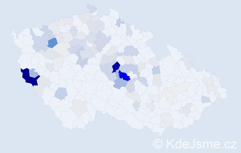 Příjmení: 'Kruml', počet výskytů 360 v celé ČR