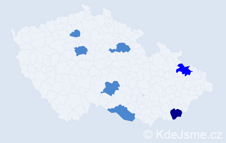 Příjmení: 'Roderová', počet výskytů 10 v celé ČR