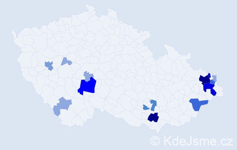 Příjmení: 'Cedivoda', počet výskytů 48 v celé ČR