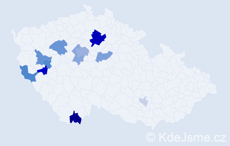 Příjmení: 'Andreyko', počet výskytů 21 v celé ČR