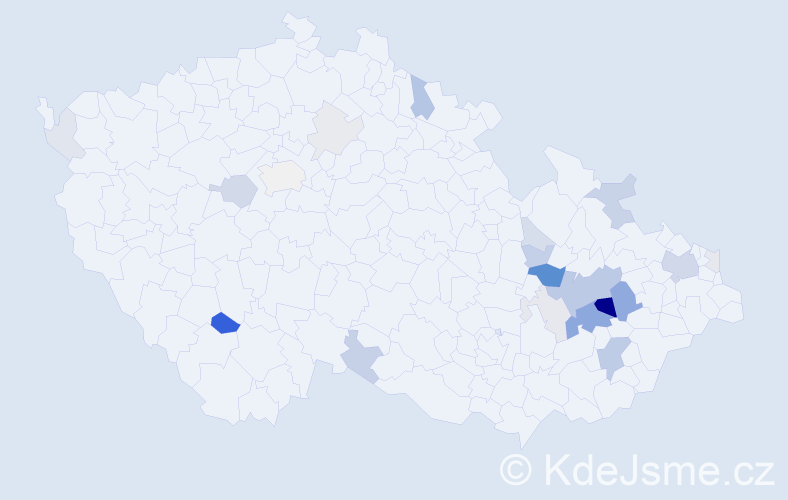 Příjmení: 'Krampla', počet výskytů 66 v celé ČR