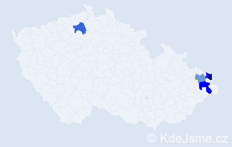 Příjmení: 'Kleberc', počet výskytů 8 v celé ČR