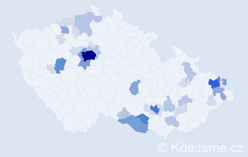 Příjmení: 'Stáňová', počet výskytů 118 v celé ČR