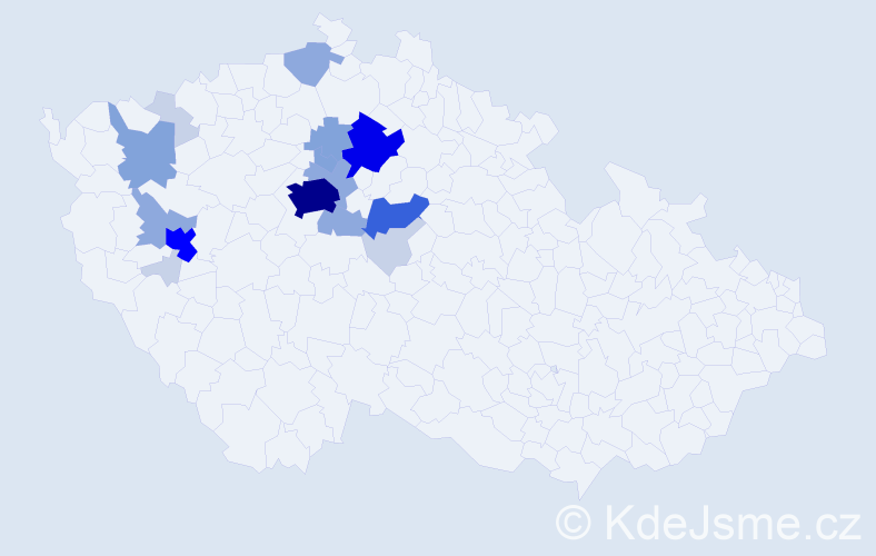 Příjmení: 'Čákora', počet výskytů 58 v celé ČR