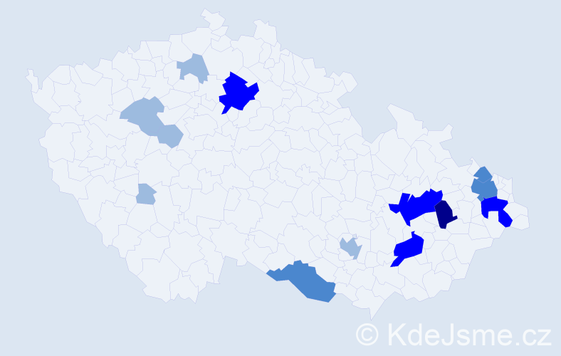 Příjmení: 'Bekárek', počet výskytů 27 v celé ČR