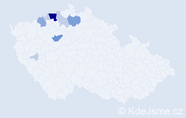 Příjmení: 'Kešeľ', počet výskytů 24 v celé ČR