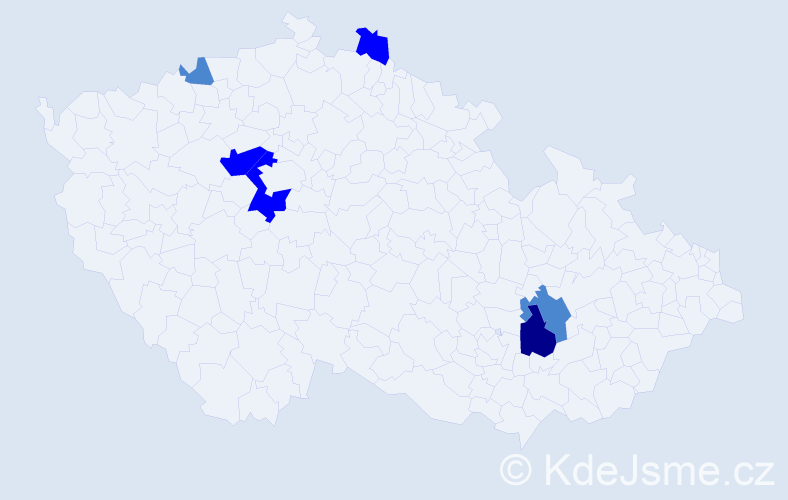 Příjmení: 'Krásny', počet výskytů 11 v celé ČR