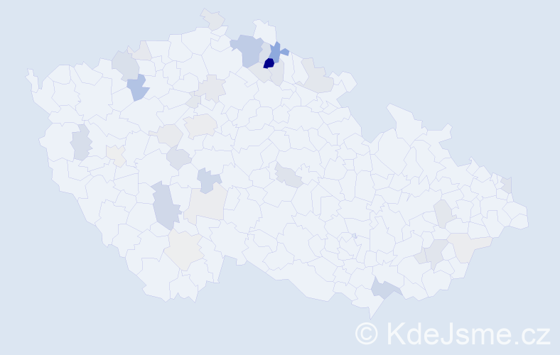 Příjmení: 'Kujan', počet výskytů 86 v celé ČR