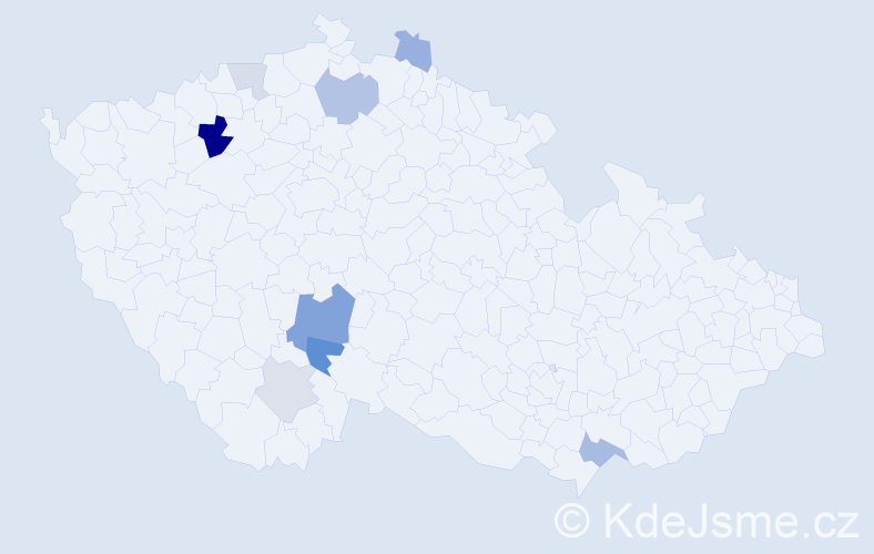 Příjmení: 'Kákonová', počet výskytů 19 v celé ČR