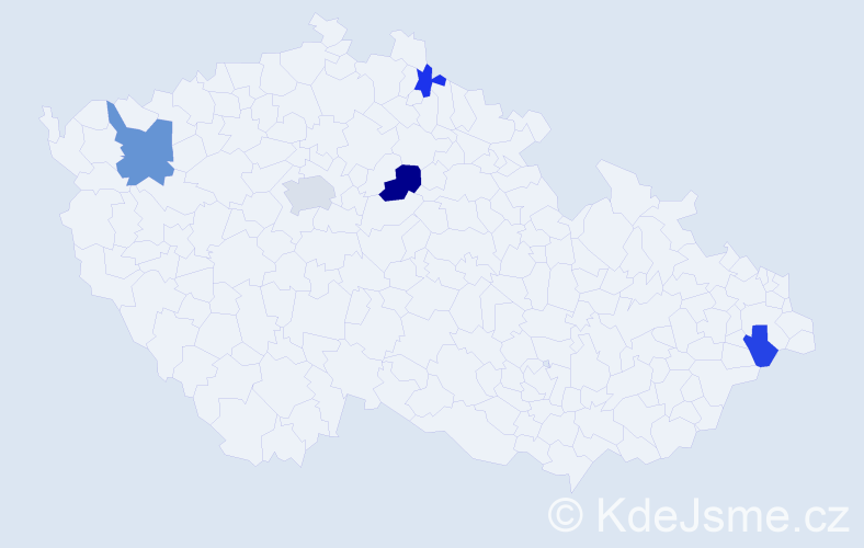 Příjmení: 'Gubič', počet výskytů 8 v celé ČR