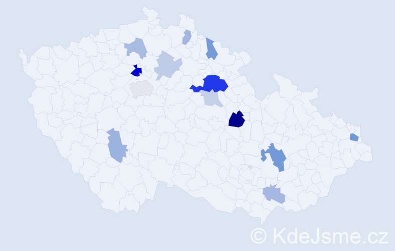 Příjmení: 'Grigelová', počet výskytů 29 v celé ČR