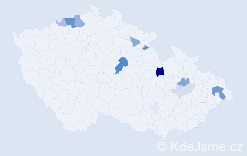 Příjmení: 'Kleinwächter', počet výskytů 28 v celé ČR
