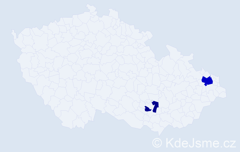 Příjmení: 'Špálovský', počet výskytů 4 v celé ČR