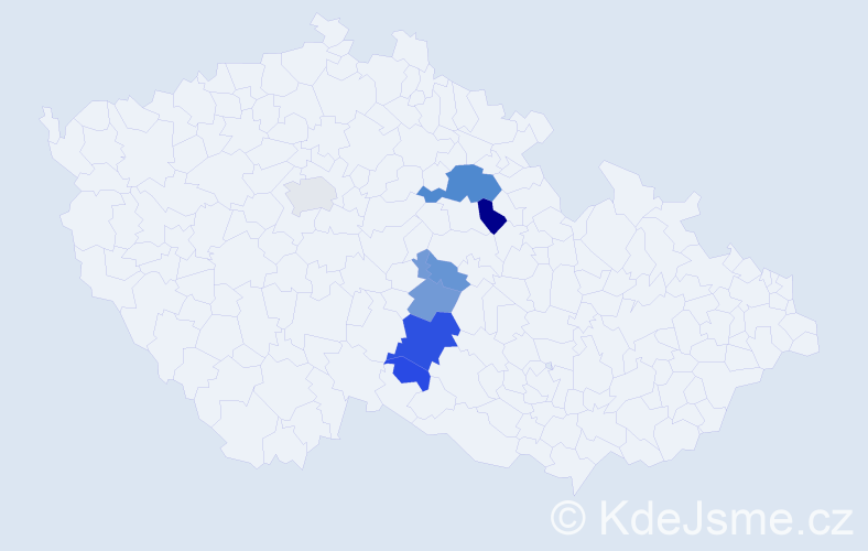 Příjmení: 'Freibauerová', počet výskytů 20 v celé ČR