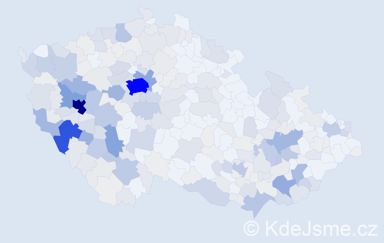 Příjmení: 'Kovářík', počet výskytů 1097 v celé ČR