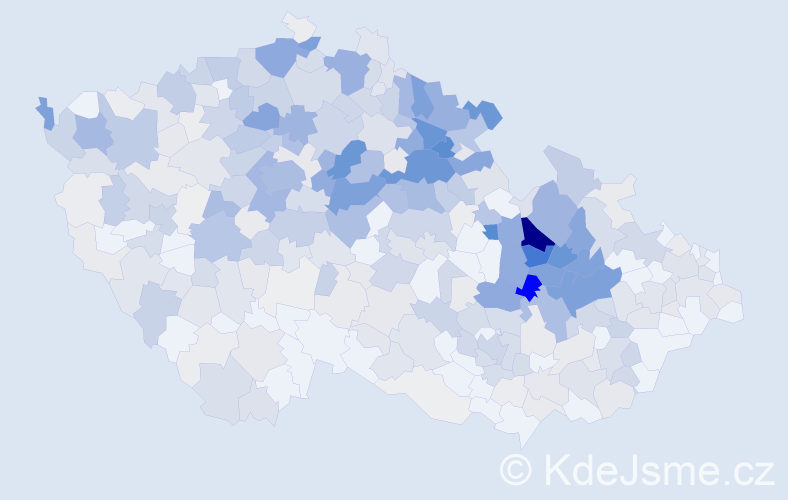 Příjmení: 'Hampl', počet výskytů 1958 v celé ČR